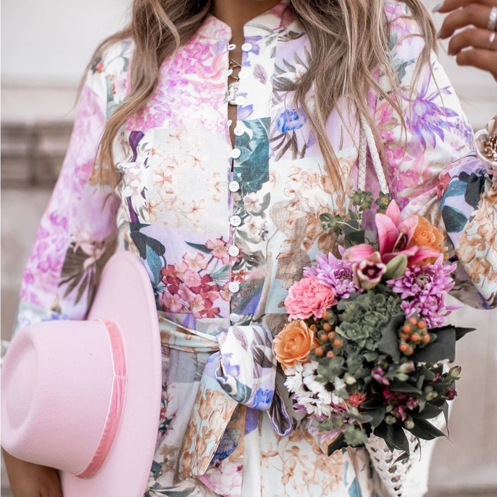 Floral Patchwork Button Up Dress - image 2